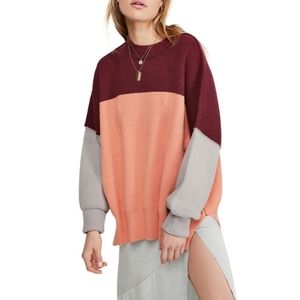 Free People Oversized Colorblock Sweater